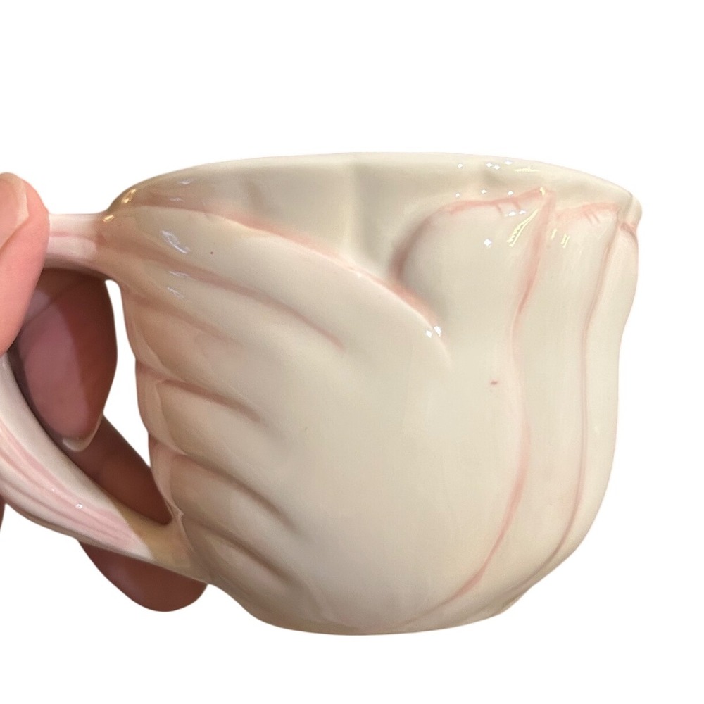 Silvestri Rose Flower Mug Pink and White Novelty Tea Cup Coffee Mug Replacement
